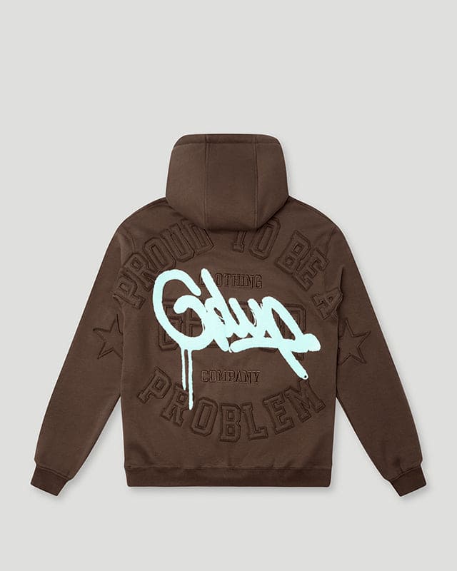 Proud To Be A Problem Hoodie Brown/Light Blue