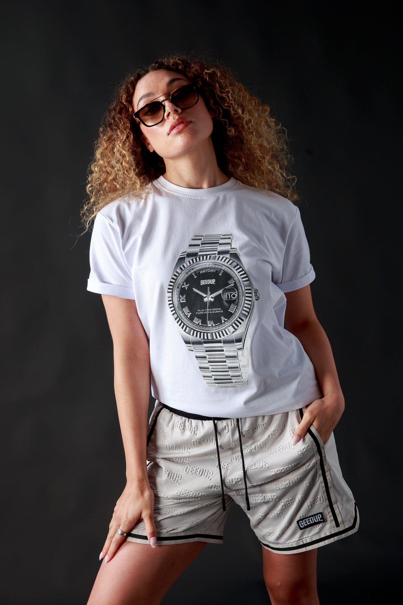 Emboss Mesh Shorts Stone Grey