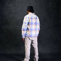 PFK Flannel Jacket Light Blue/Cream/White3