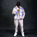 PFK Flannel Jacket Light Blue/Cream/White2