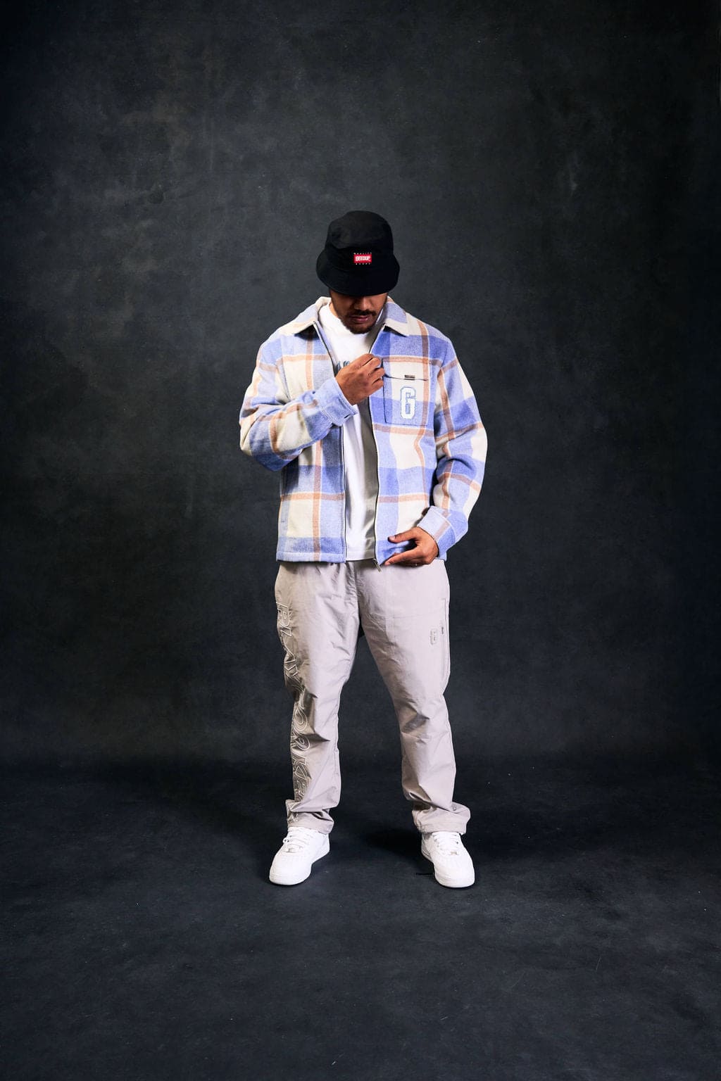 PFK Flannel Jacket Light Blue/Cream/White