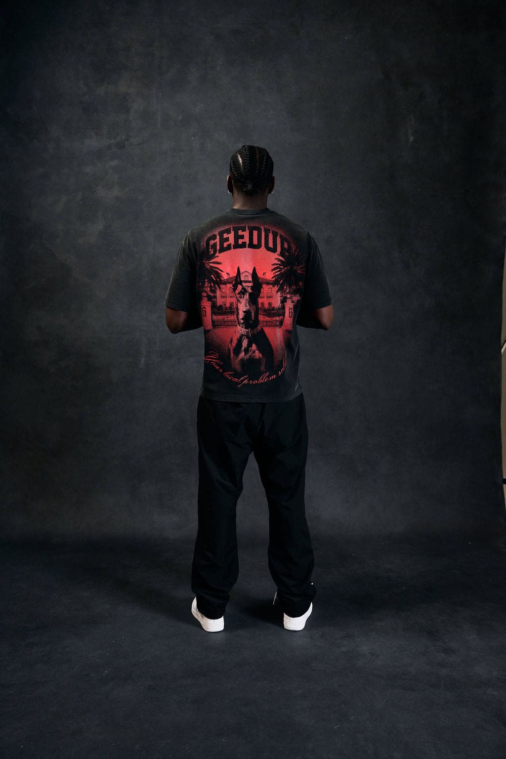 Dobermann T-shirt Washed Black/Red