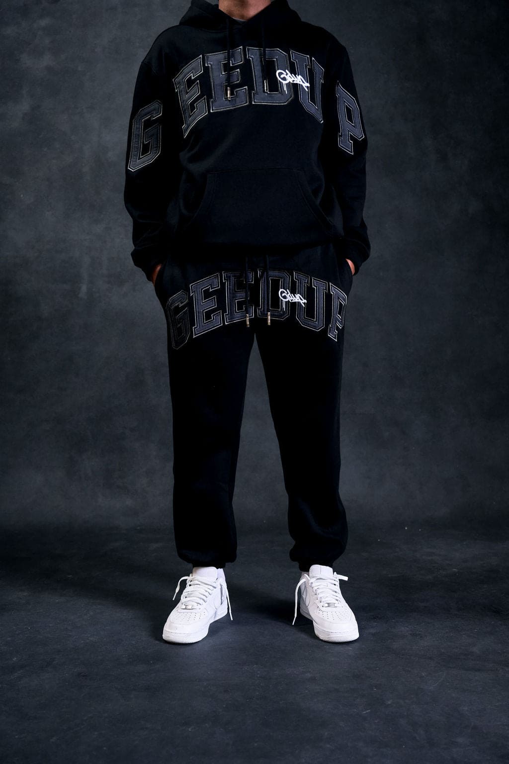 Team Logo/Handtstyle Trackpant Black/Grey/White