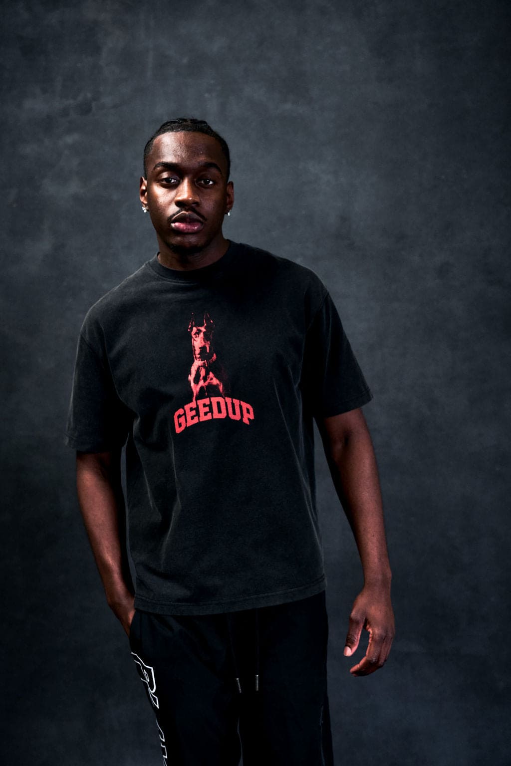 Dobermann T-shirt Washed Black/Red