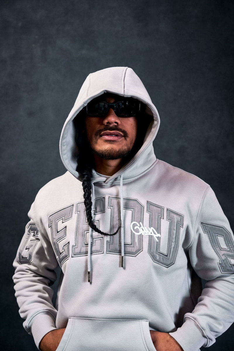 Team Logo/Handstyle Hoodie Double Grey