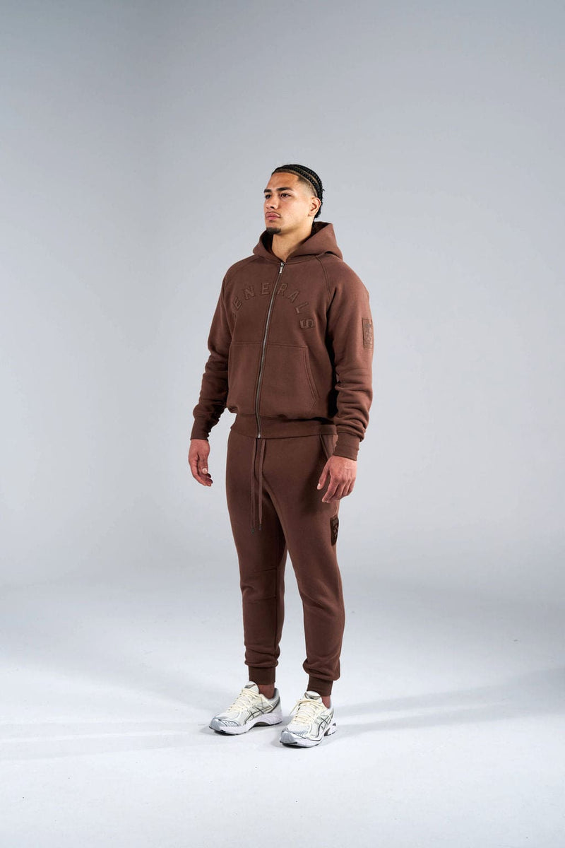 Generals Classic Fit Raglan Zip Hoodie Chestnut