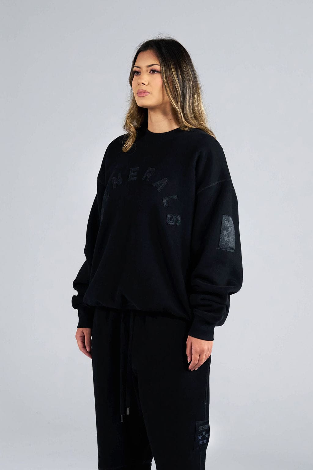Generals Oversized Crewneck Jet Black