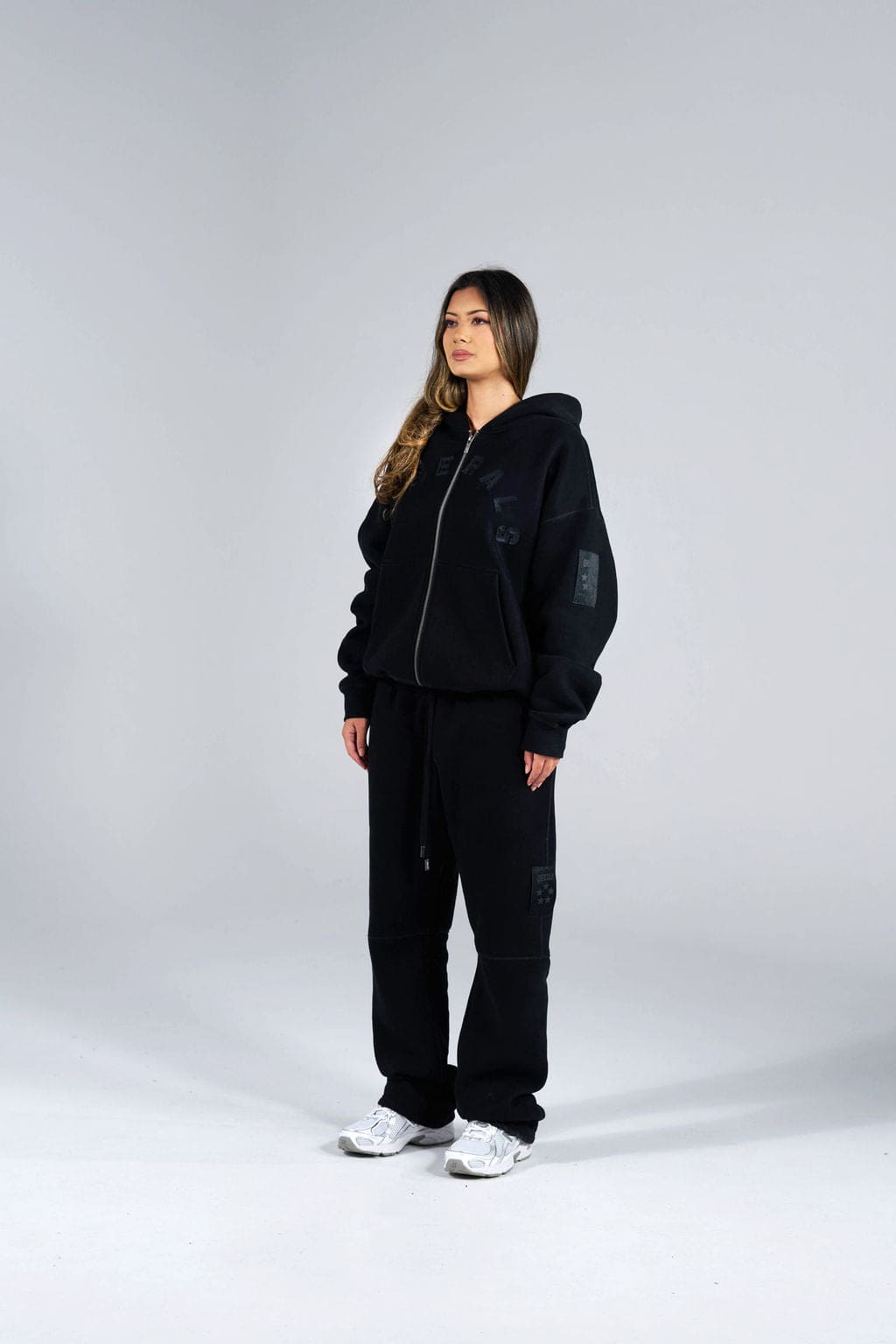 Generals Oversized Zip Hoodie Jet Black
