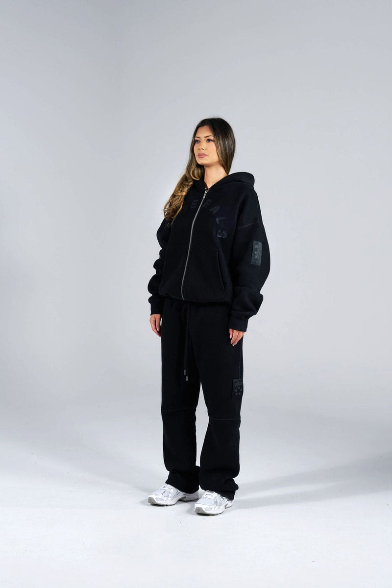 Generals Oversized Zip Hoodie Jet Black