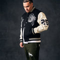 Geedup x Trapstar Letterman Jacket Black/White/Grey COMPLEX EXCLUSIVE3