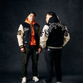 Geedup x Trapstar Letterman Jacket Black/Cream/Orange3