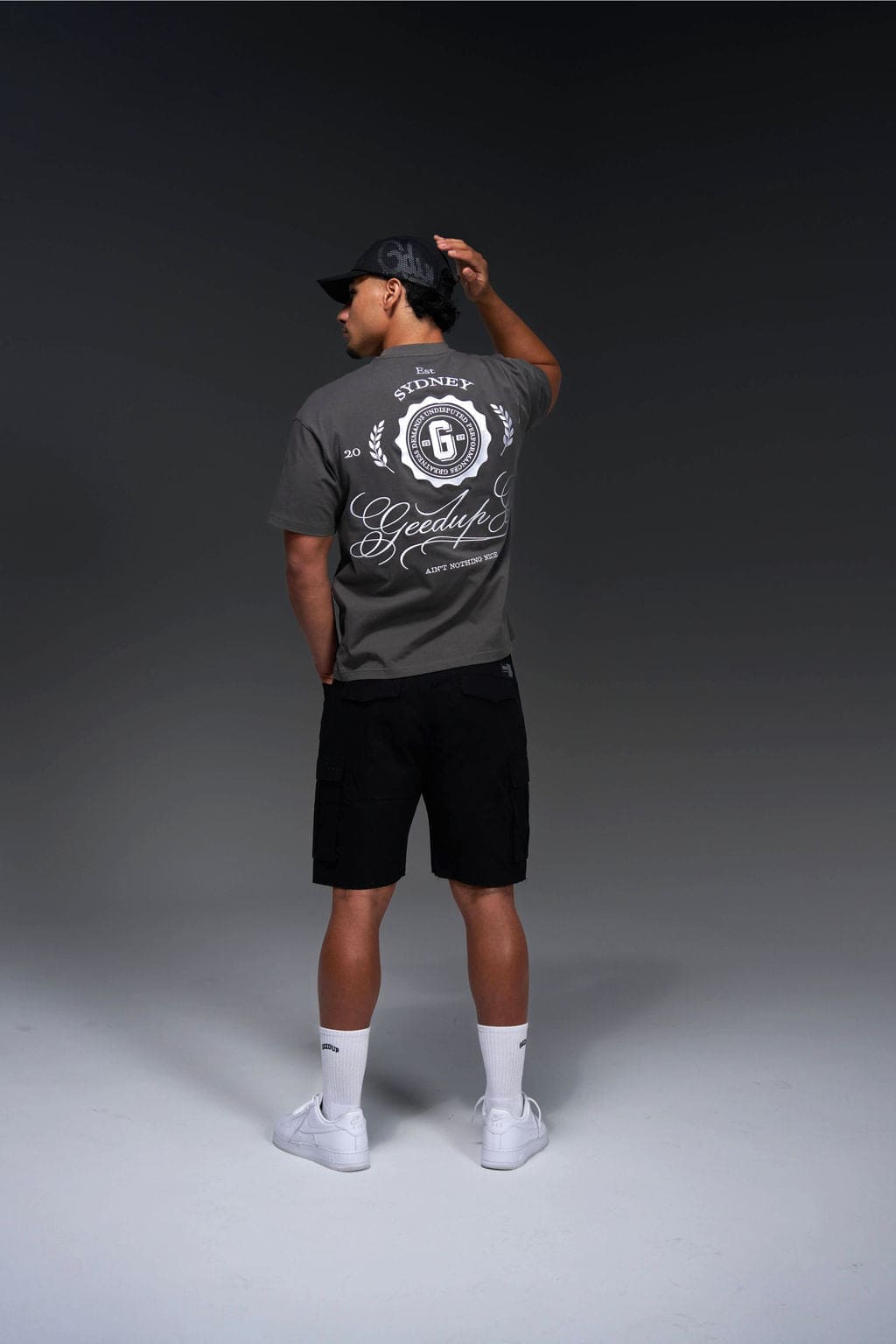 Geedup Co. Cursive T-Shirt Soft Black