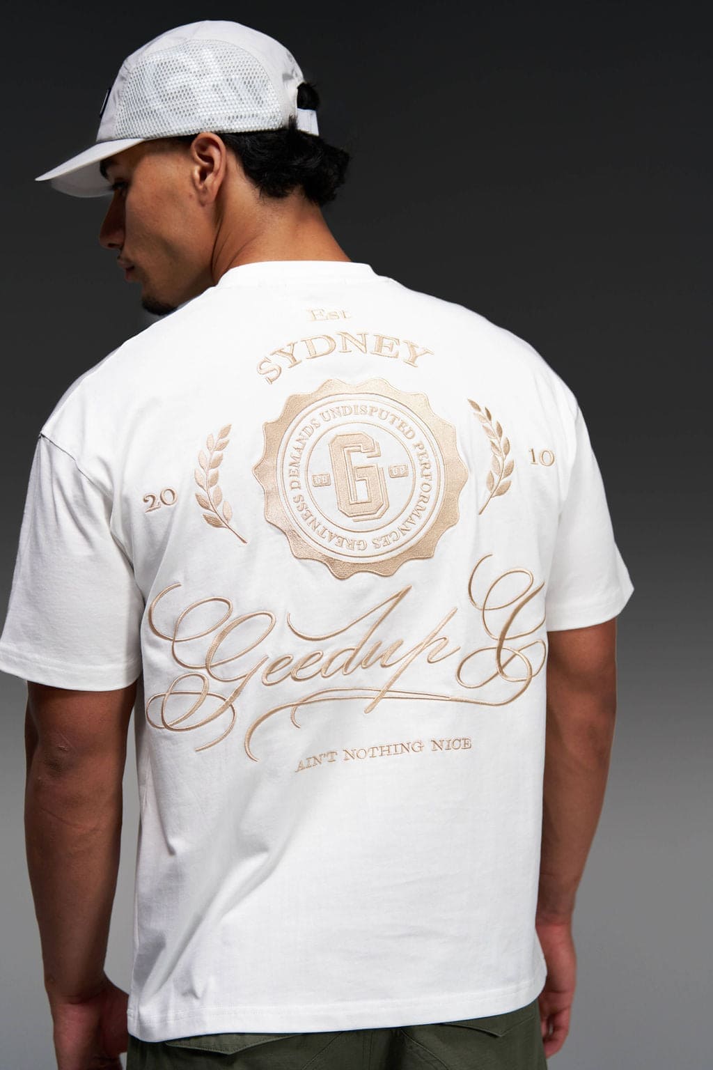 Geedup Co. Cursive T-Shirt Off White