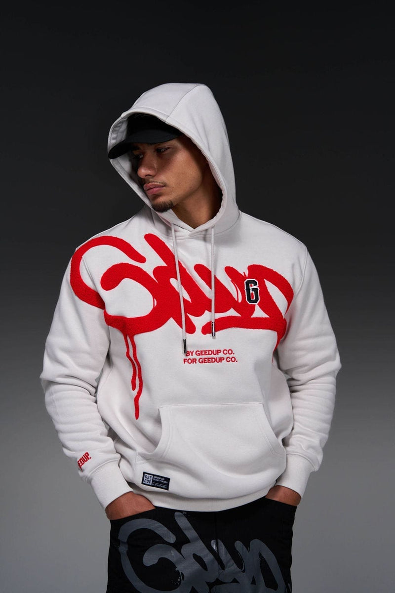 Handstyle G Hoodie Light Grey/Red