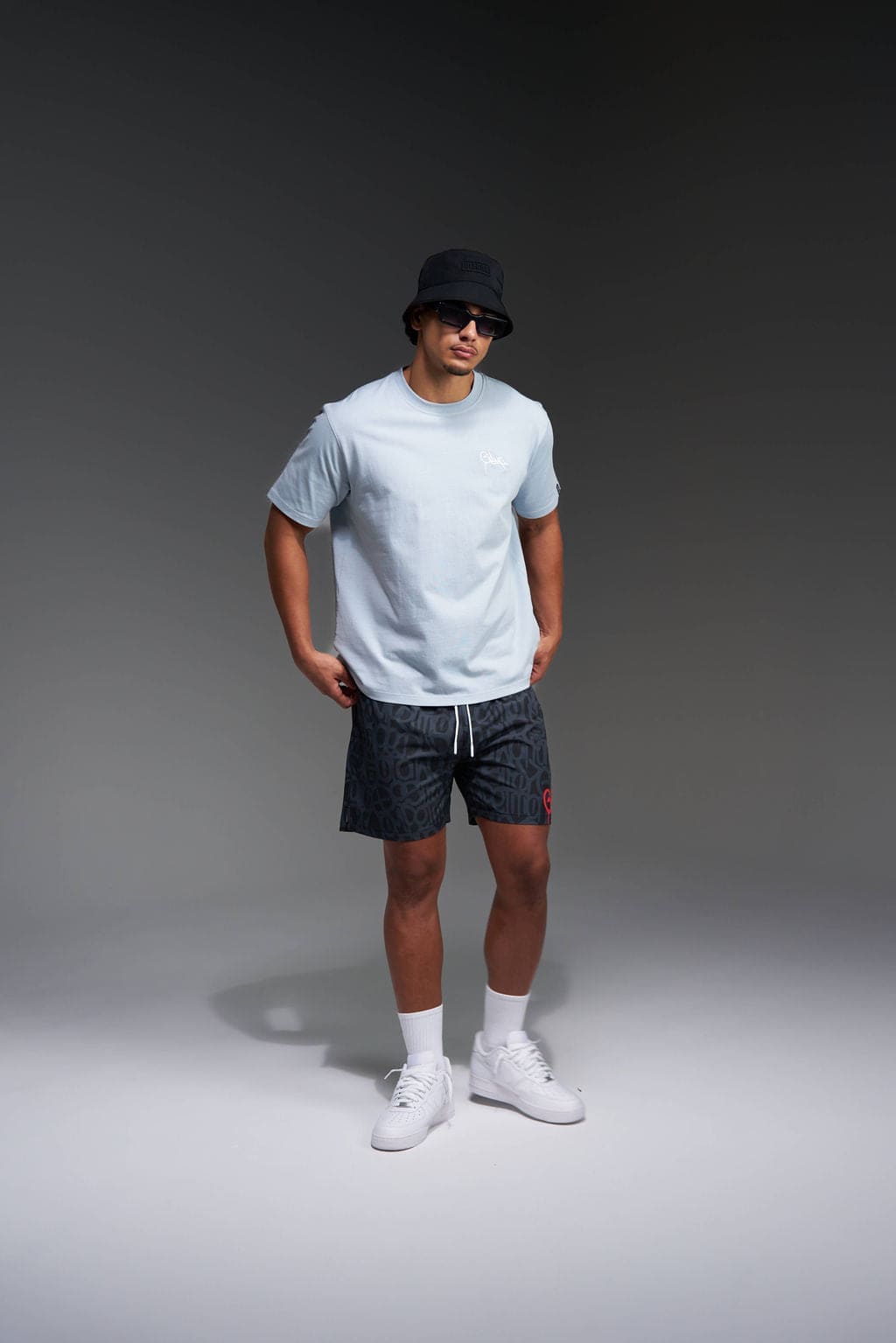 Micro Handstyle T-Shirt Washed Blue/White