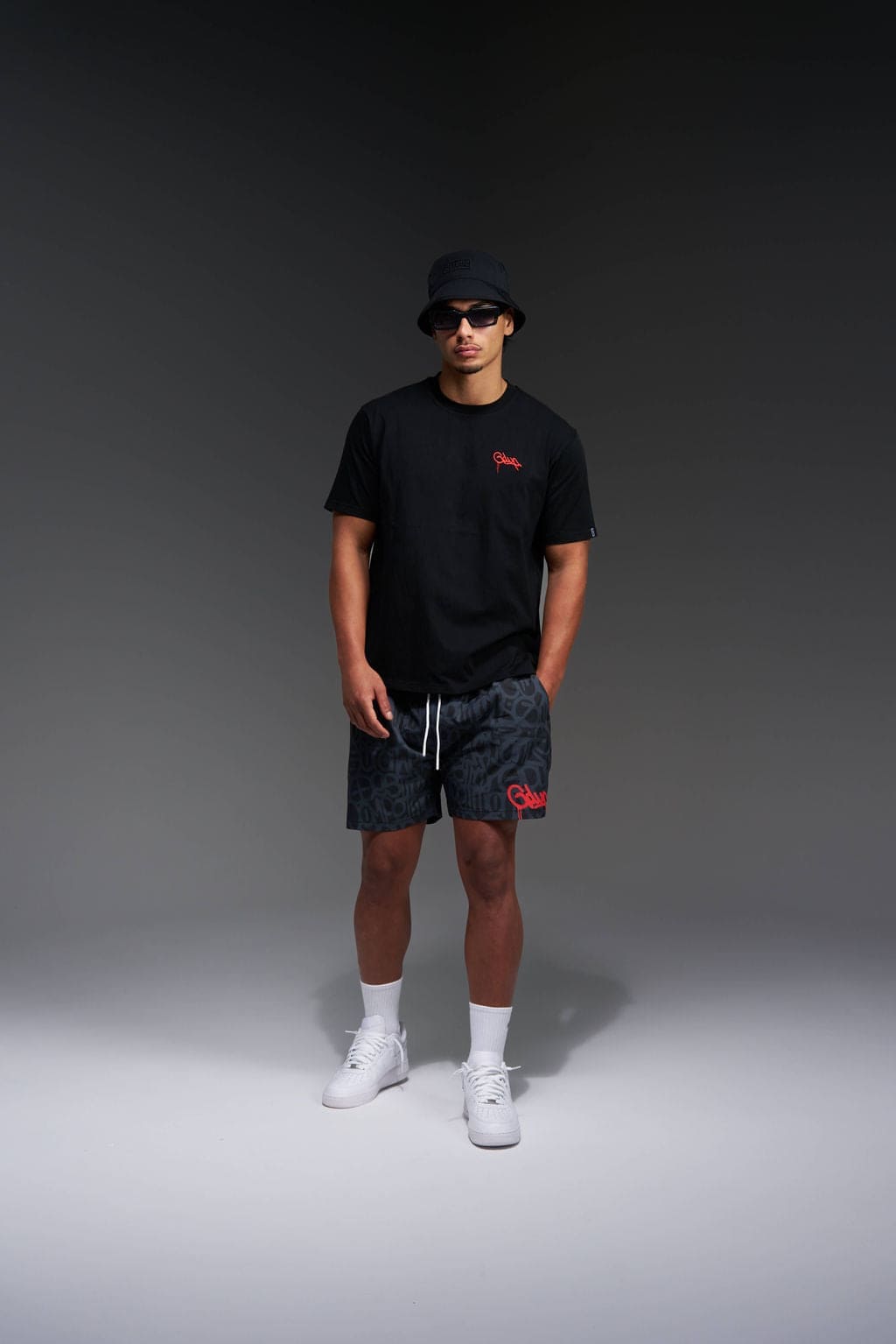 Handstyle Swim Short Black/Red