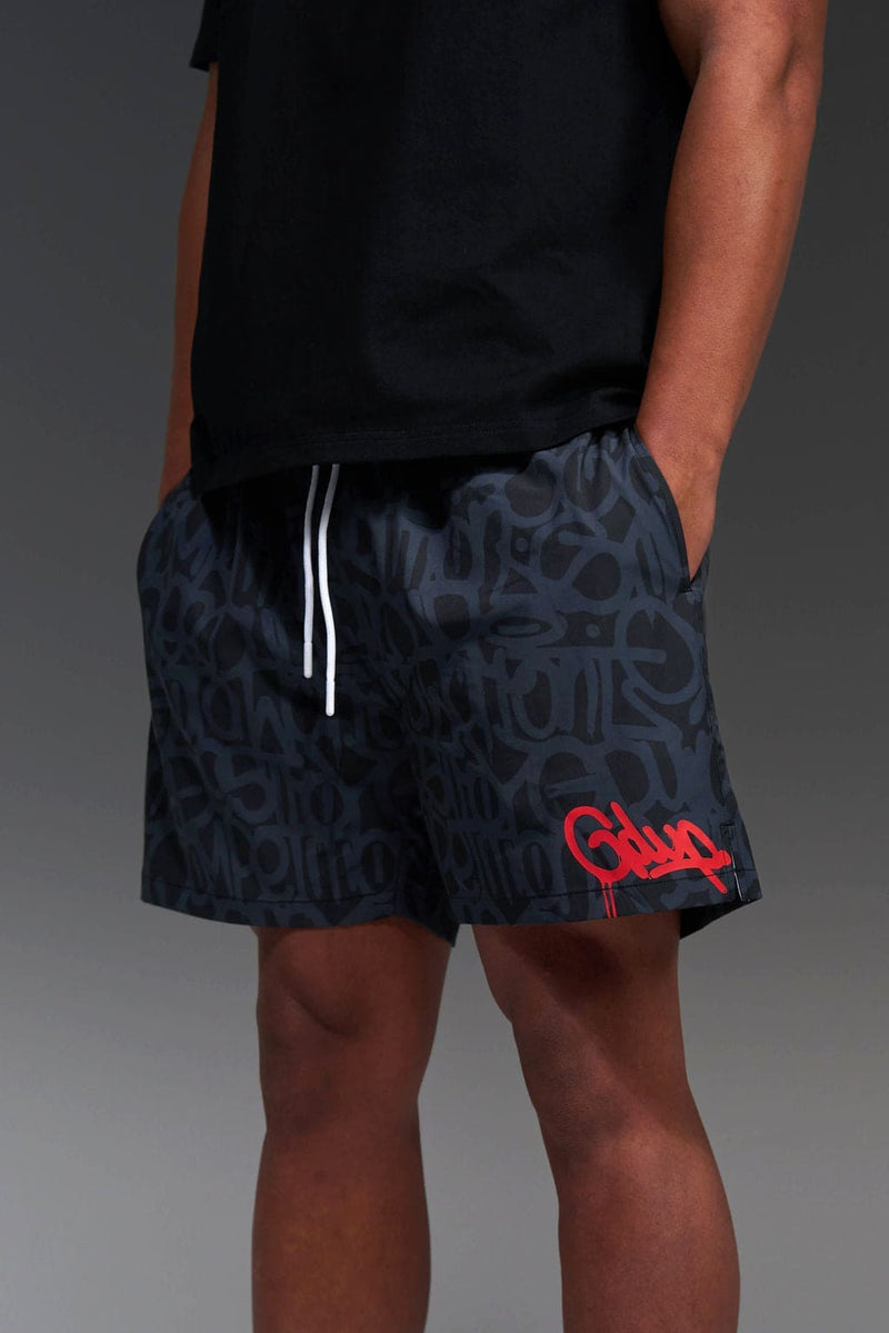 Handstyle Swim Short Black/Red