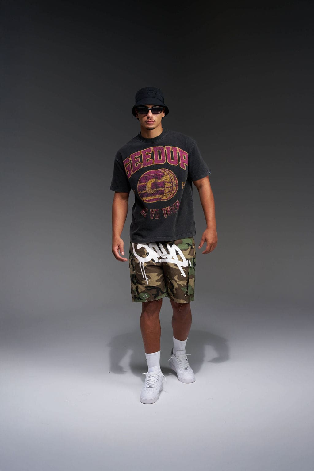 G-Ball T-Shirt Washed Black/Purple