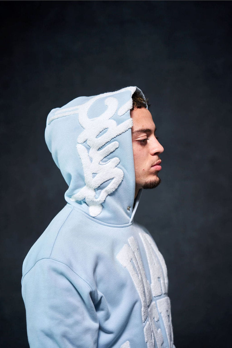 Play4Keeps Handstyle Hoodie Pale Blue/White