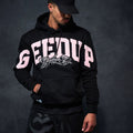 Team Logo Script Hoodie Black/Dusty Pink2