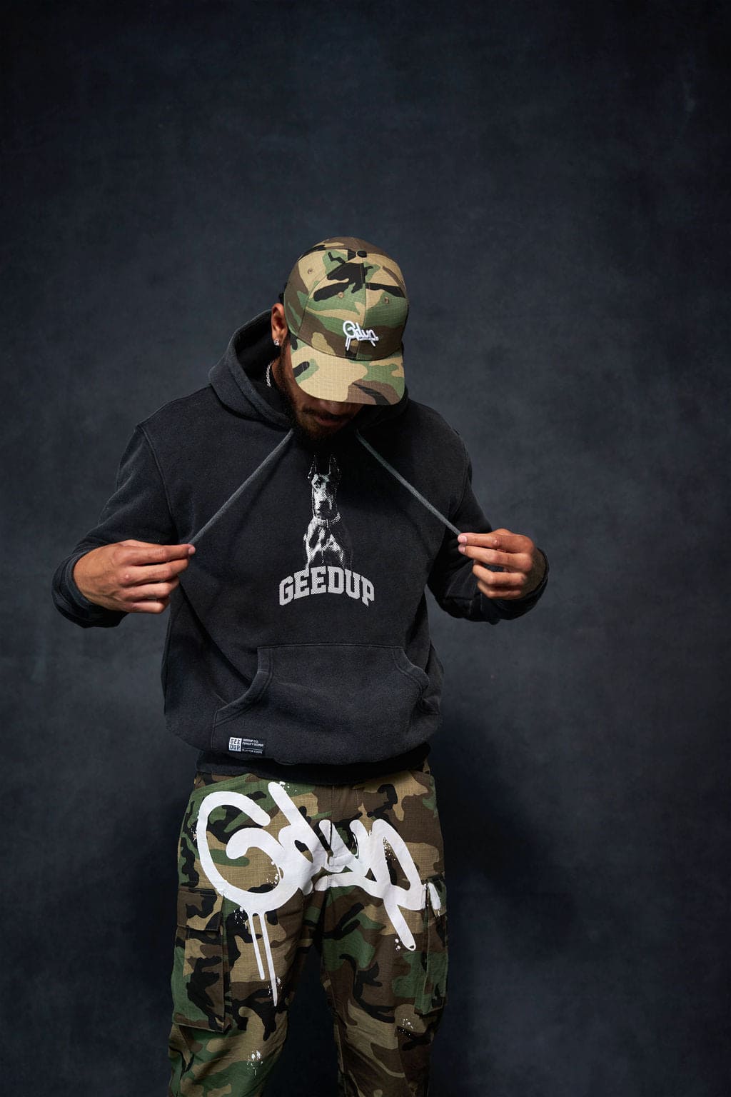 Dobermann Hoodie Washed Black