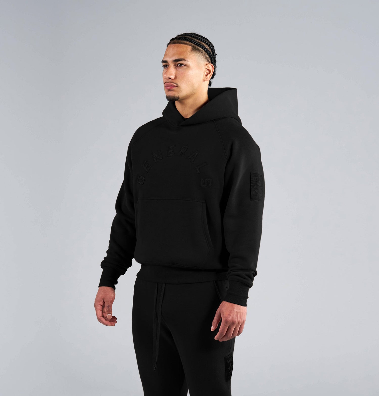 Generals Classic Fit Raglan Hoodie Jet Black