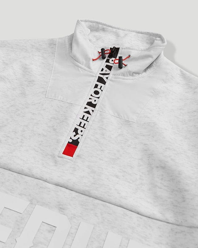 Core Logo Qtr Zip White Marle