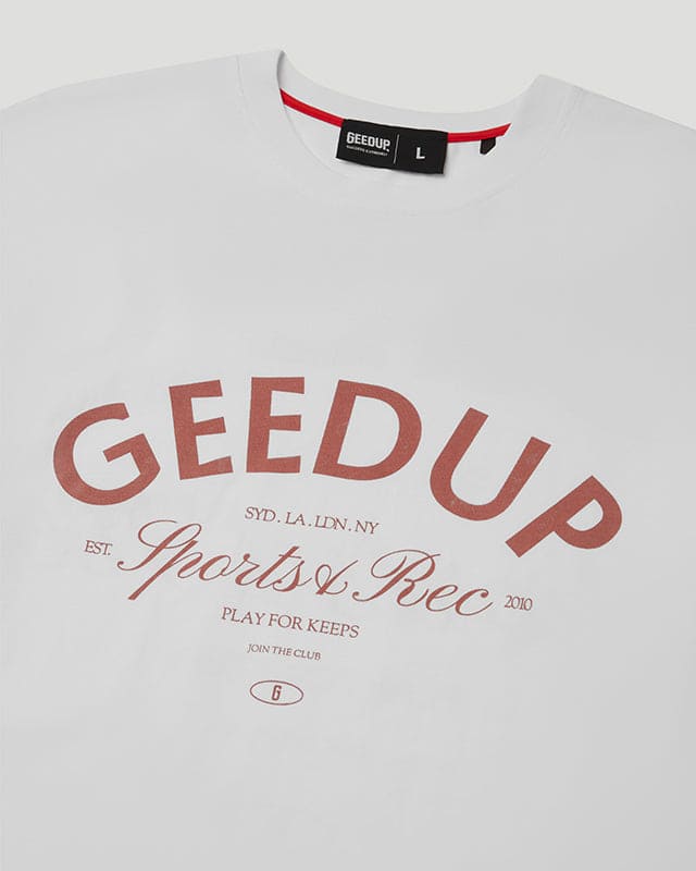 Sports & Rec. T-Shirt White/Burgundy