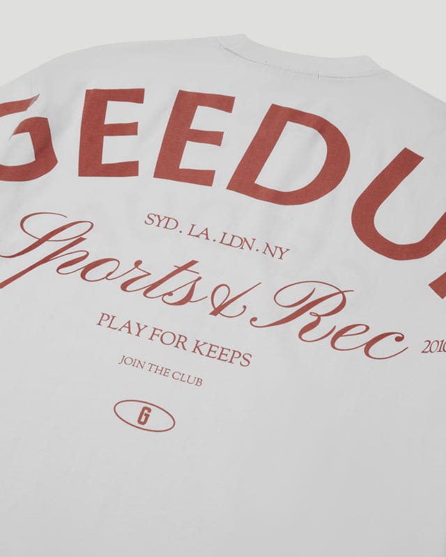Sports & Rec. T-Shirt White/Burgundy