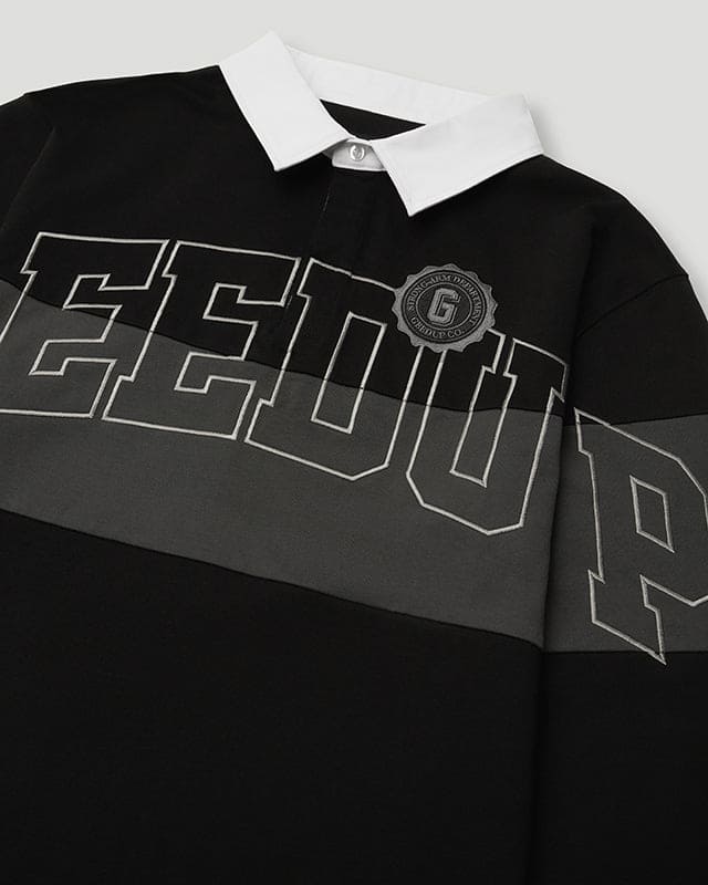 Team Logo Rugby Jersey Black/Grey