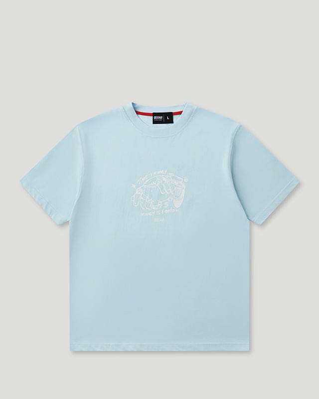 Time Is Money T-Shirt Cool Blue/White