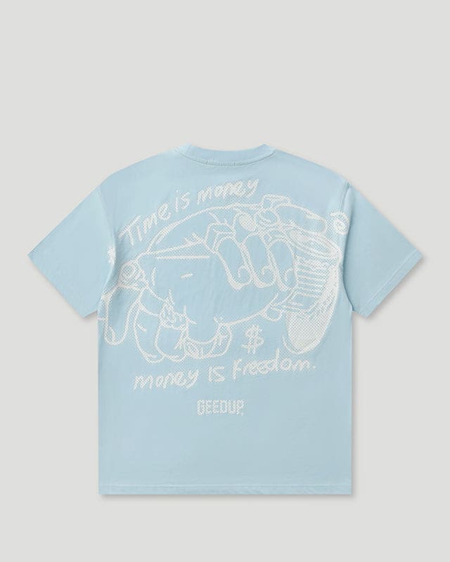 Time Is Money T-Shirt Cool Blue/White