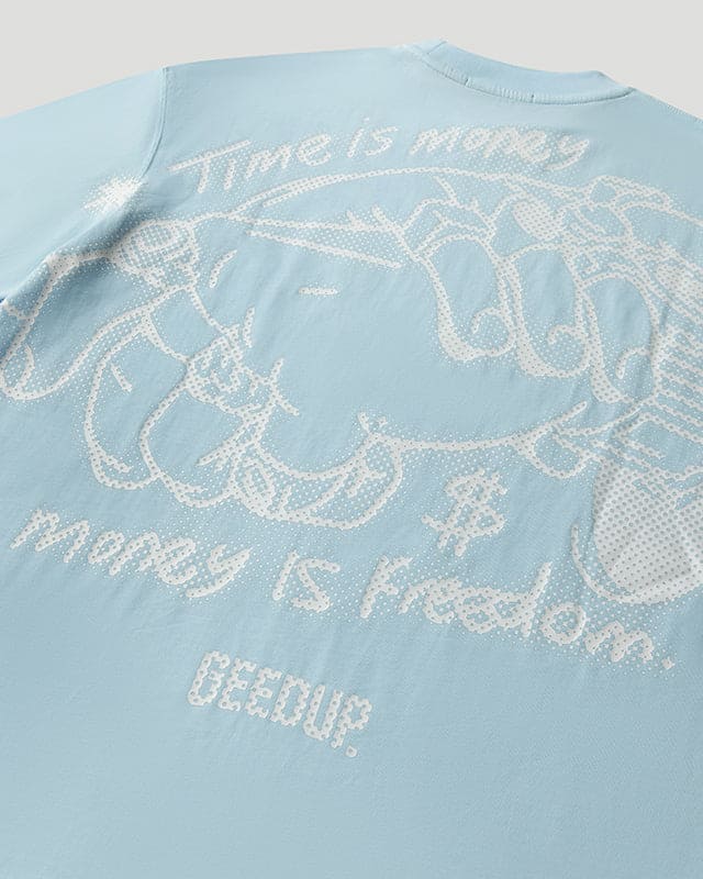 Time Is Money T-Shirt Cool Blue/White