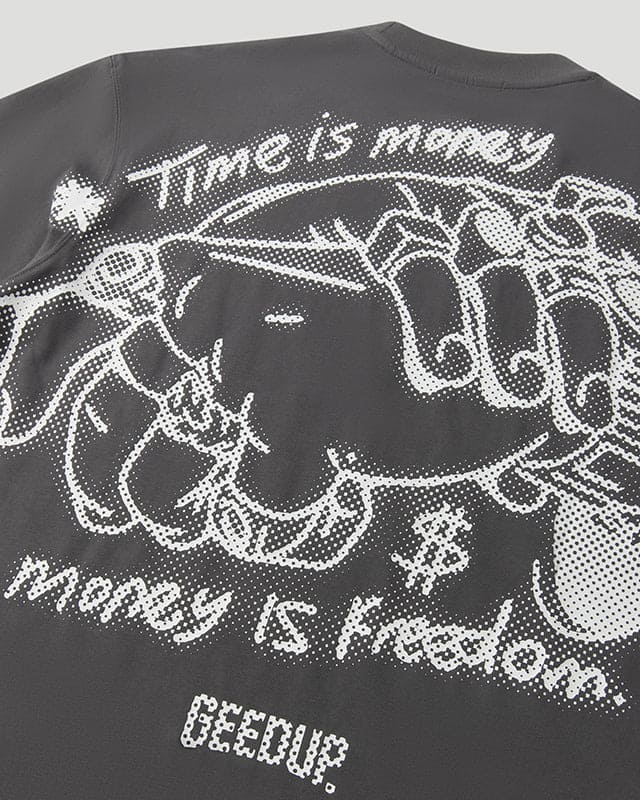 Time Is Money T-Shirt Charcoal/White