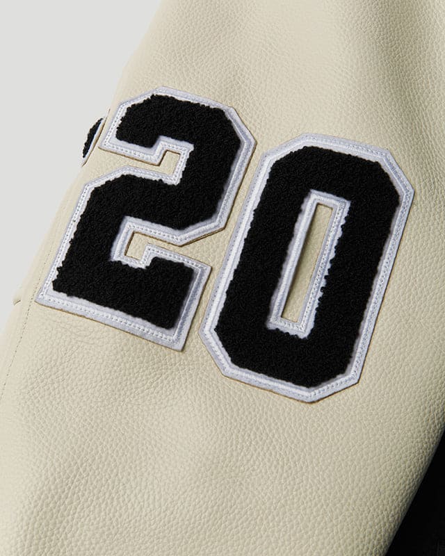 Geedup x Trapstar Letterman Jacket Black/White/Grey COMPLEX EXCLUSIVE