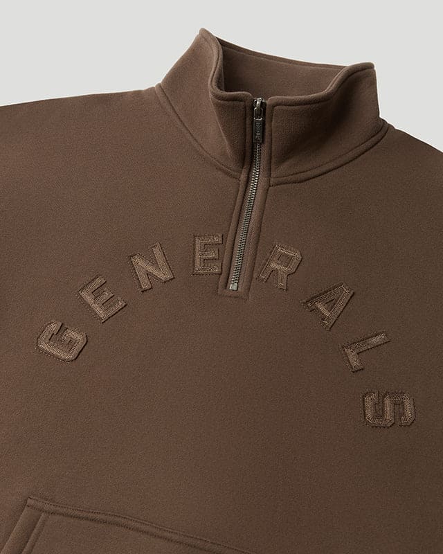 Generals Oversized Qtr Zip Chestnut
