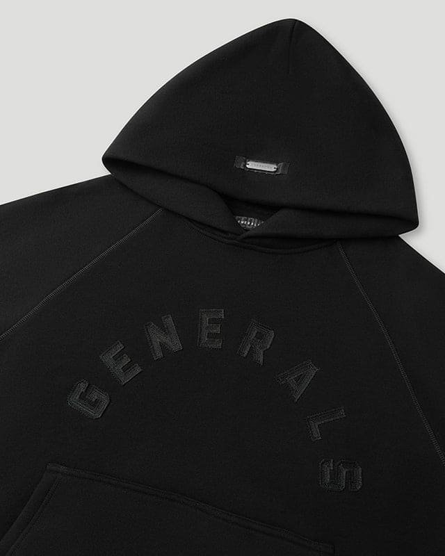 Generals Classic Fit Raglan Hoodie Jet Black