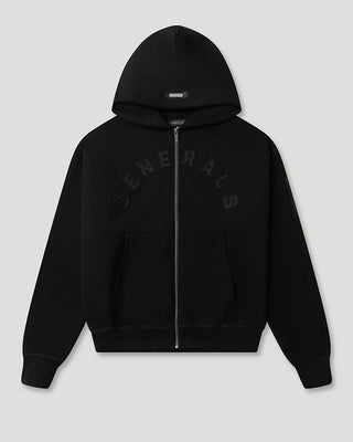 Generals Oversized Zip Hoodie Jet Black