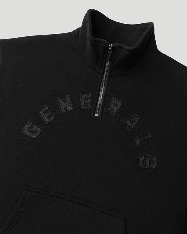 Generals Oversized Qtr Zip Jet Black