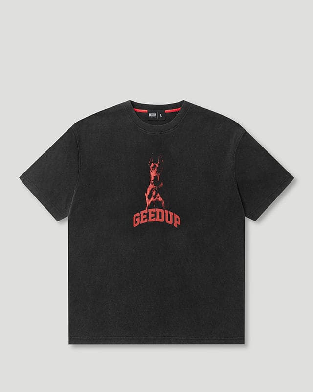 Dobermann T-shirt Washed Black/Red
