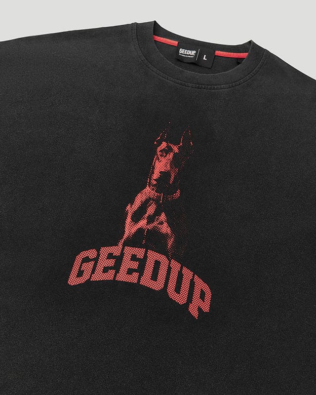 Dobermann T-shirt Washed Black/Red