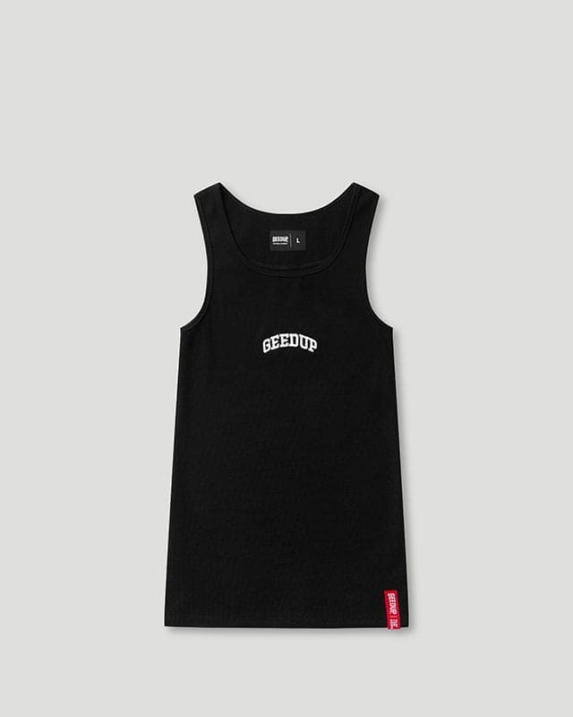 Team Logo Ribbed Tank Top Black