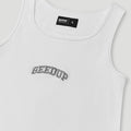Team Logo Ribbed Tank Top White2