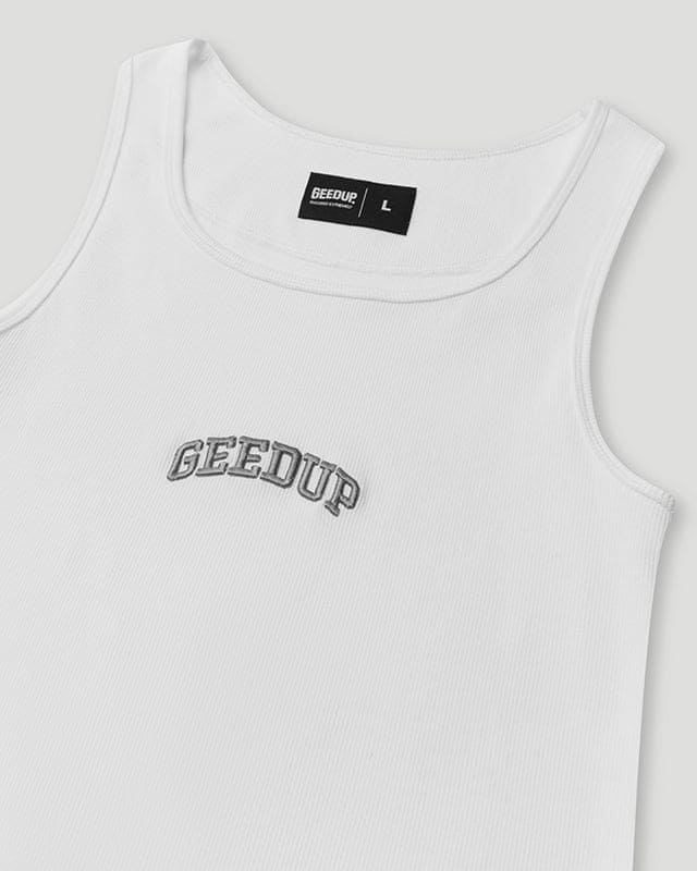 Team Logo Ribbed Tank Top White