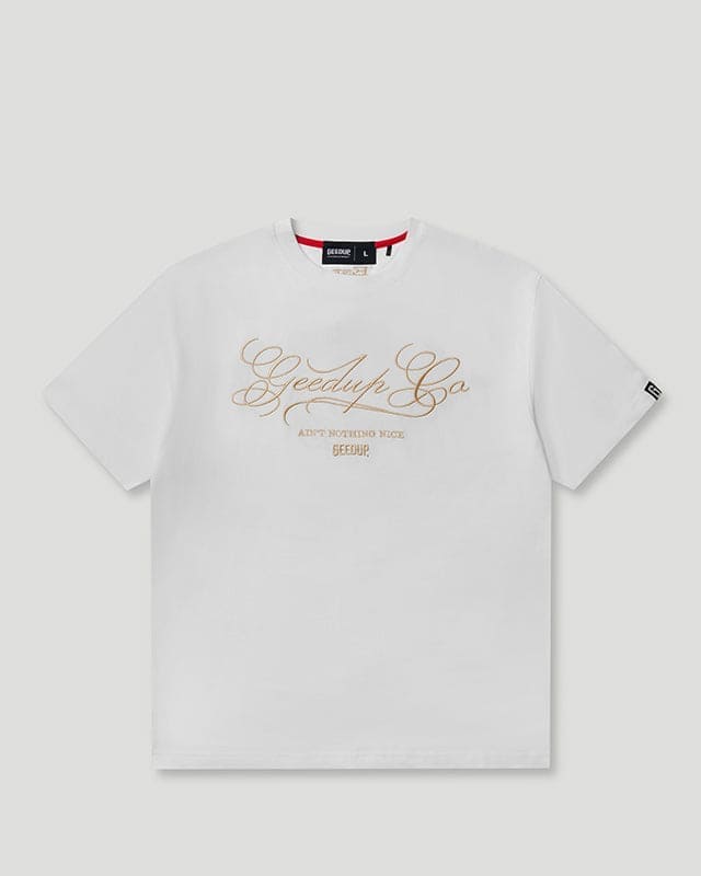 Geedup Co. Cursive T-Shirt Off White