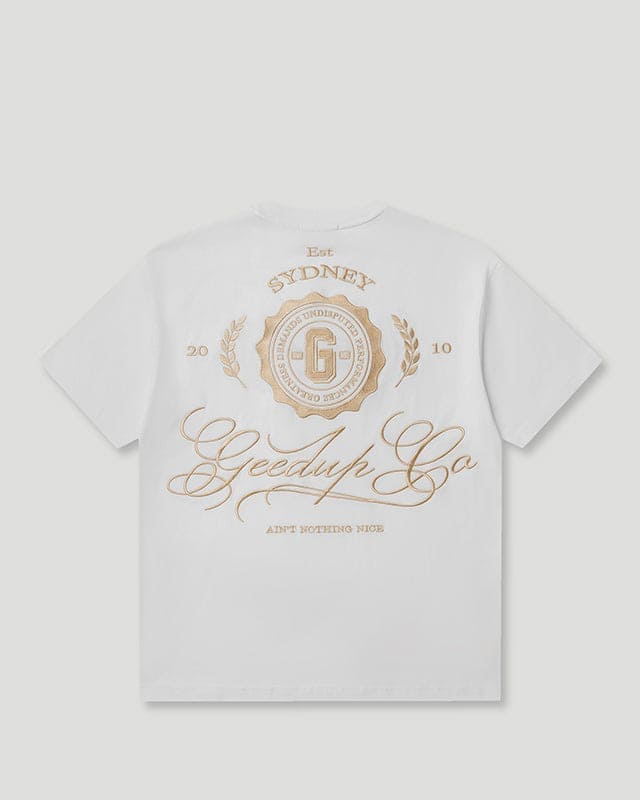 Geedup Co. Cursive T-Shirt Off White