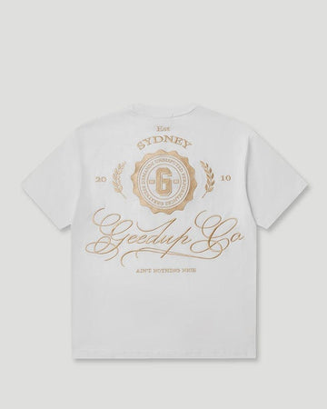 Geedup Co. Cursive T-Shirt Off White