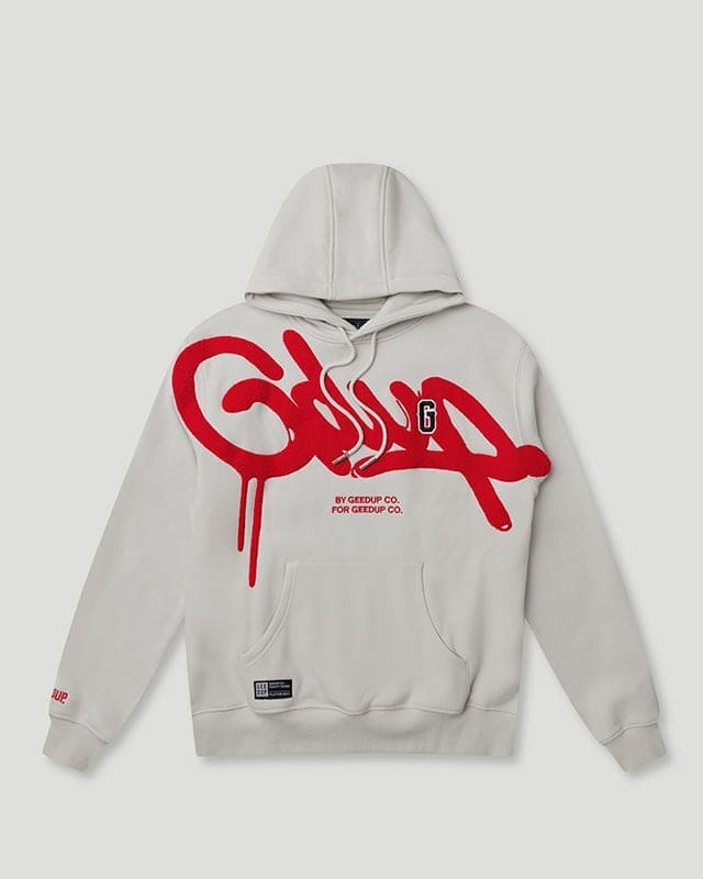 Handstyle G Hoodie Light Grey/Red