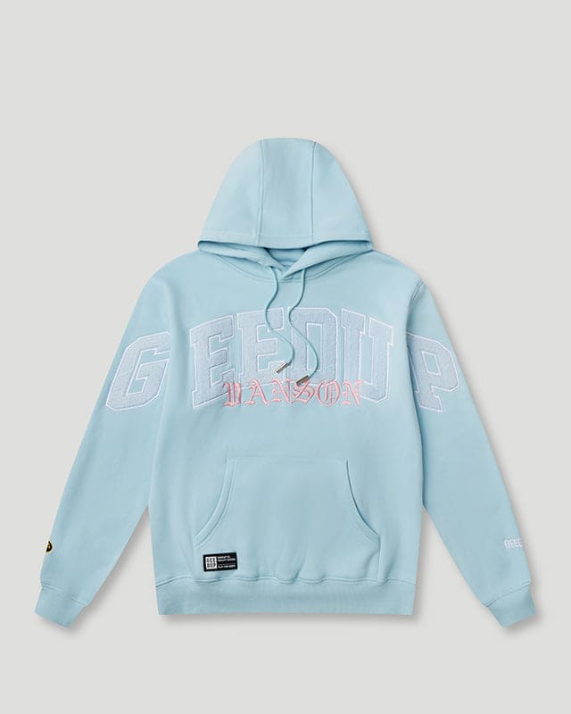 Team Logo x Vanson Hoodie Light Blue