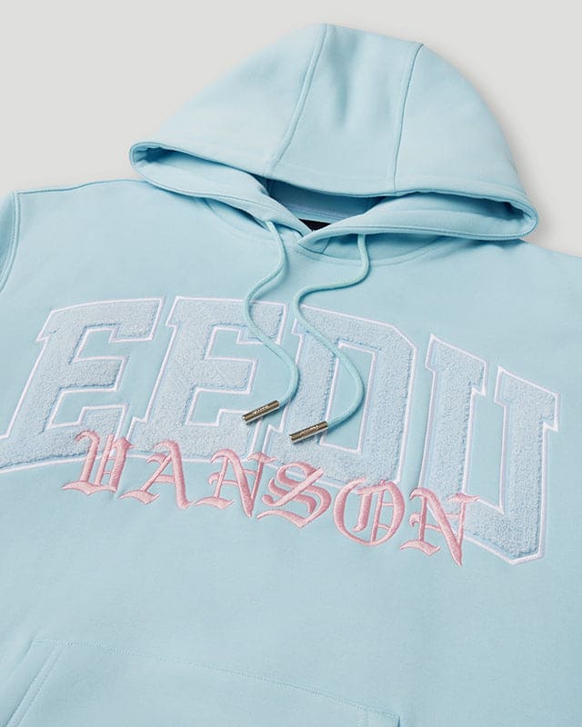 Team Logo x Vanson Hoodie Light Blue